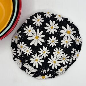 Cotton Bowl Cover For Sourdough, 3 Size Set, Reusable, Reversible, Black & White